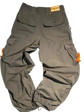 RARE Y2K Caffeine cargo parachute rave pants